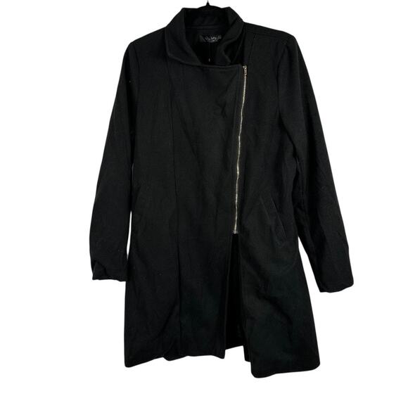Verve Jelly Jackets & Blazers - Verve Jelly Black Partial Zip Coat Large